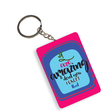 You Are Awesome Blue Keychain