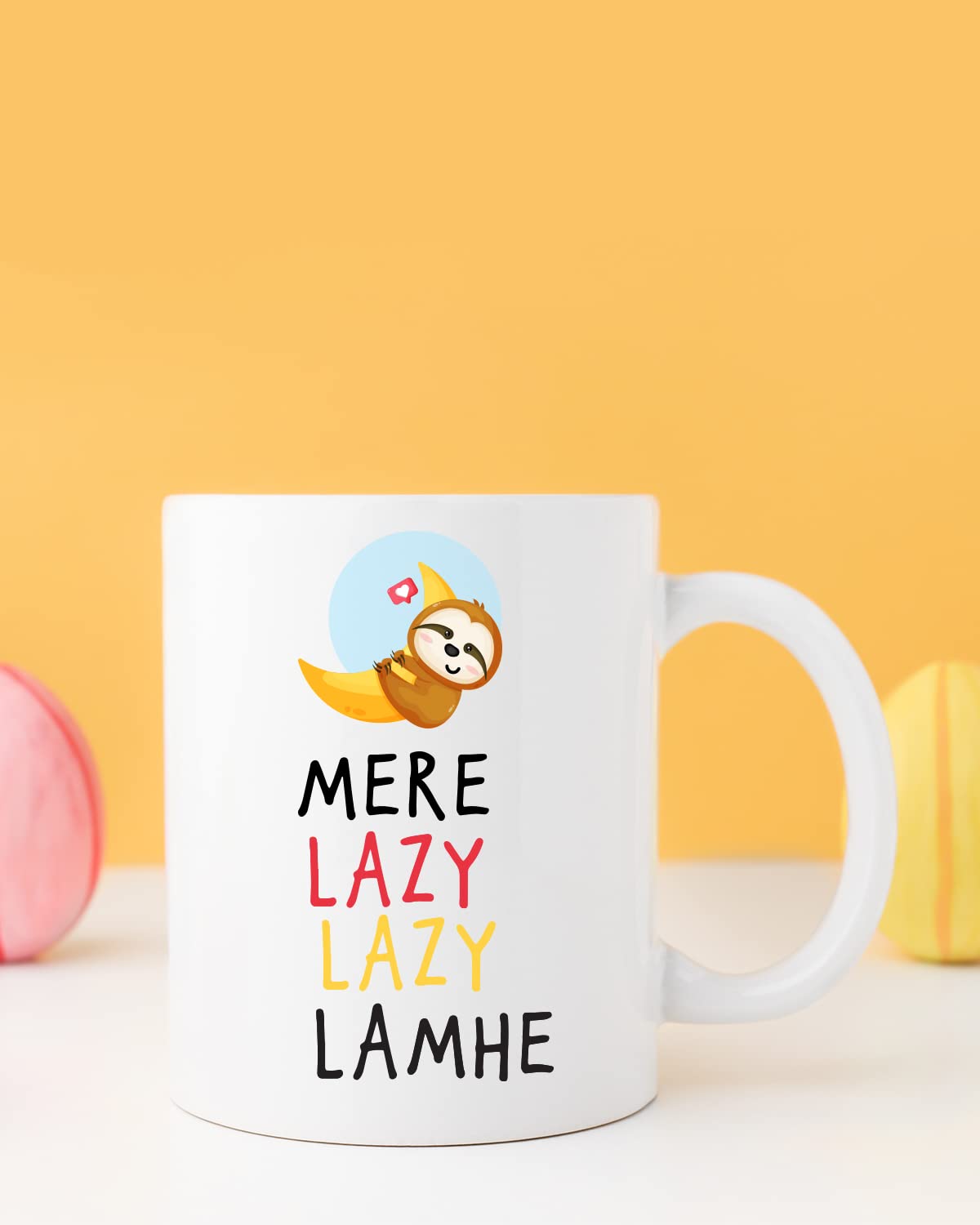 Mere Lazy Lazy LAMHE Coffee Mug - Gift for Friend, Birthday Gift, Birthday Mug, Motivational Quotes Mug, Mugs with Funny & Funky Dialogues, Bollywood Mugs, Funny Mugs for Him & Her