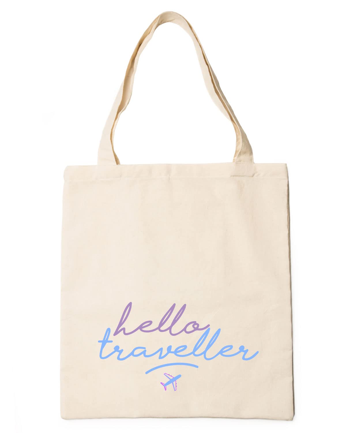 The Pink Magnet Hello Traveller Tote Bag - Canvas Tote Bag for Women | Printed Multipurpose Cotton Bags | Cute Hand Bag for Girls | Best for College, Travel, Grocery | Reusable Shopping Bag | Eco-Friendly Tote Bag