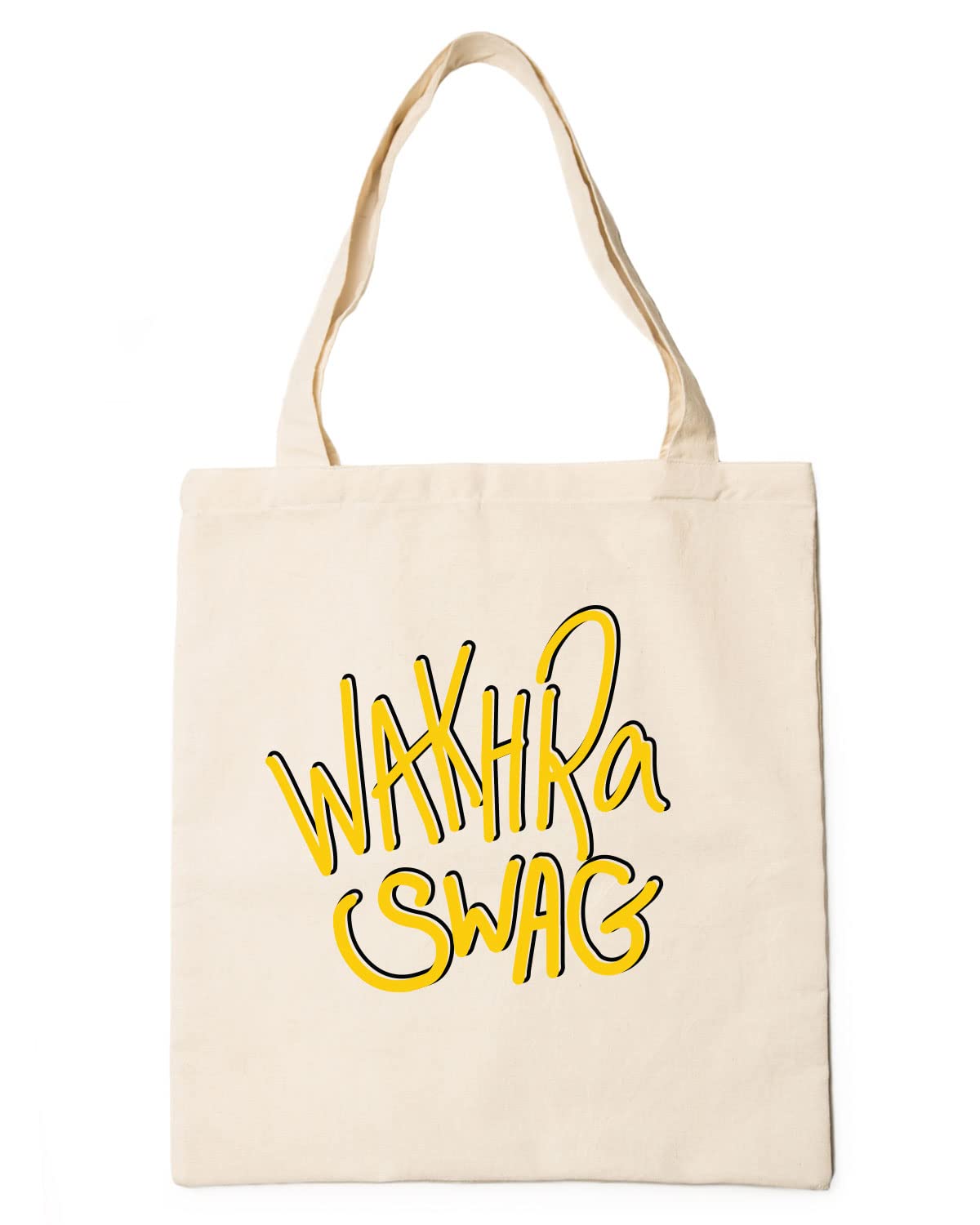 The Pink Magnet Wakhra Swag Tote Bag - Canvas Tote Bag for Women | Printed Multipurpose Cotton Bags | Cute Hand Bag for Girls | Best for College, Travel, Grocery | Reusable Shopping Bag | Eco-Friendly Tote Bag