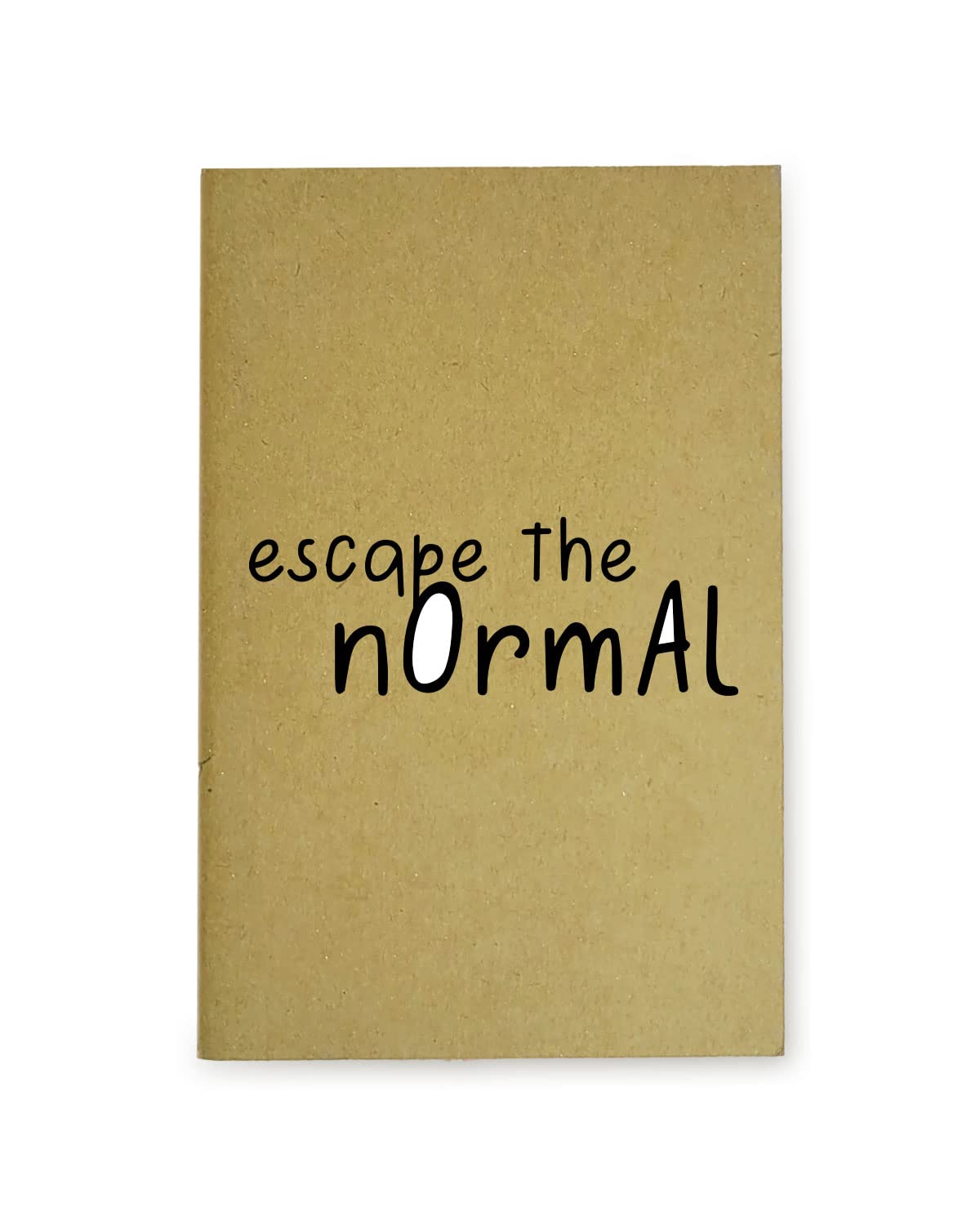 Escape The Normal - Brown A5 Doodle Notebook - Kraft Cover Notebook - A5-300 GSM Kraft Cover - Handmade - Unruled - 80 Pages - Natural Shade Pages 120 GSM - Funny Quotes & Quirky, Funky designs