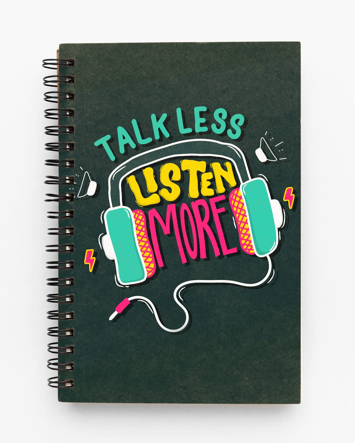 Talk Less Listen More Spiral Notebook for Music Enthusiasts